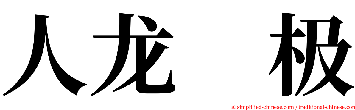 人龙　极 serif font